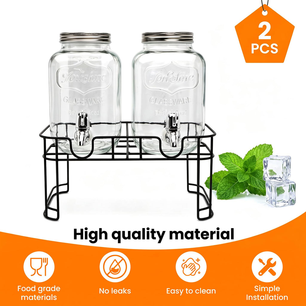 1-Gallon Beverage Dispenser 2 Pack with Stand W438673