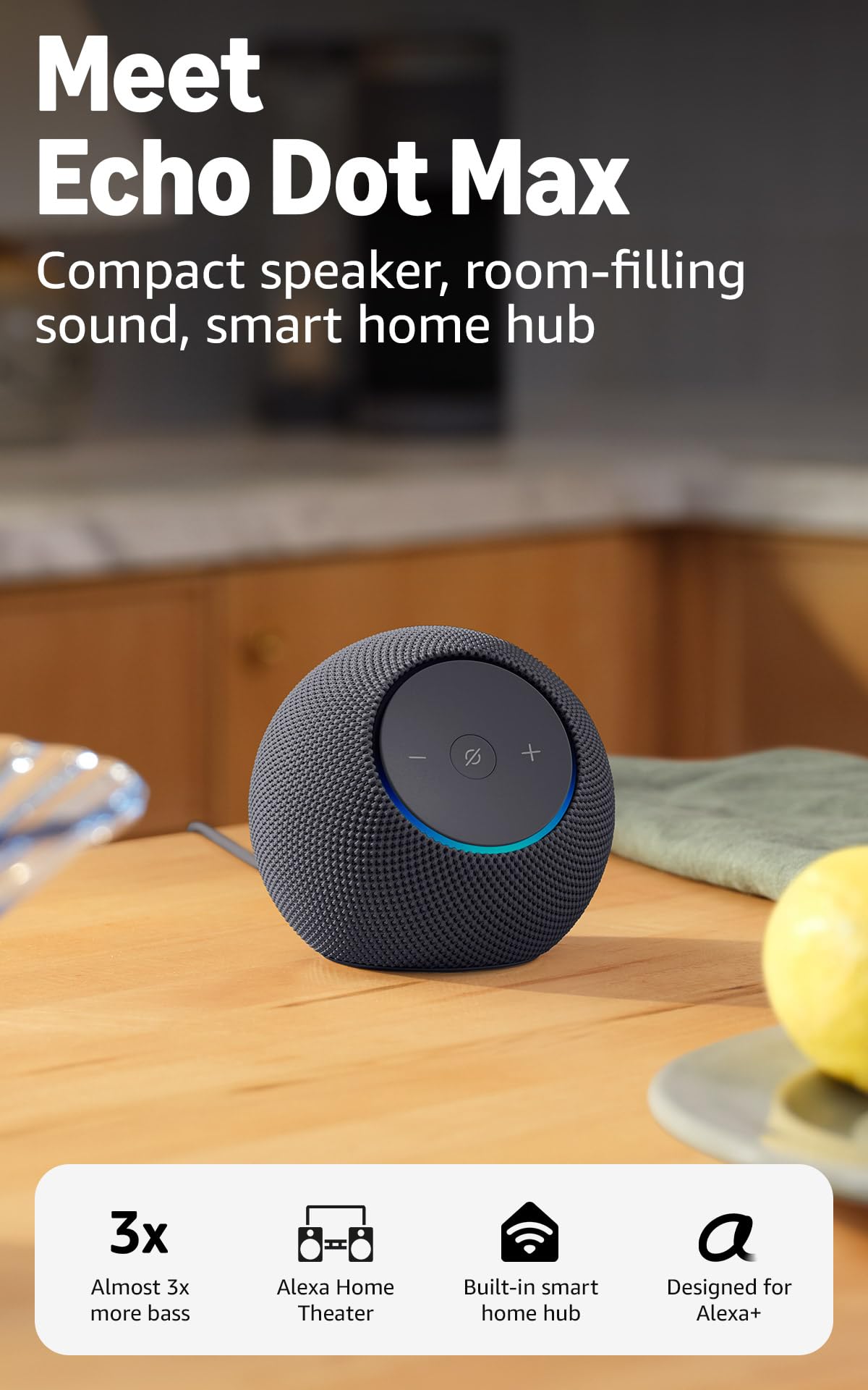 Alexa speaker with room-filling sound and nearly 3x bass M366
