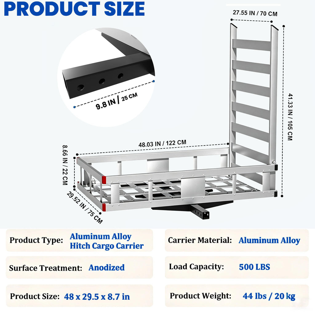 Hitch Cargo Carrier with Ramp, 500 lbs Capacity Q30330