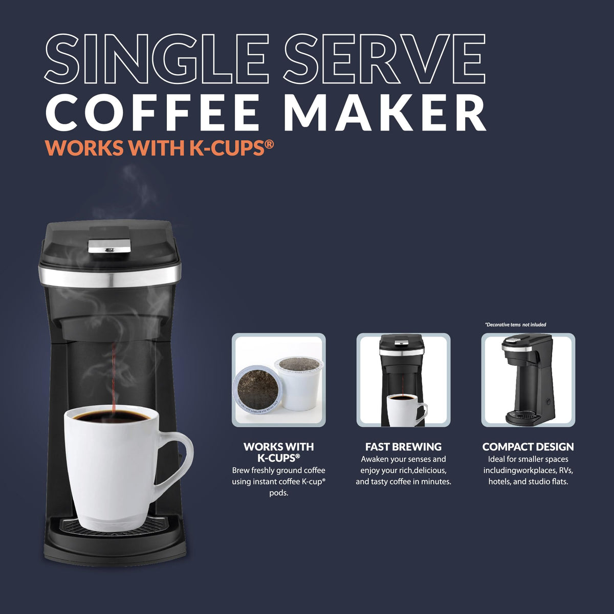 Single Serve Coffee Maker with Water Reservoir X24972