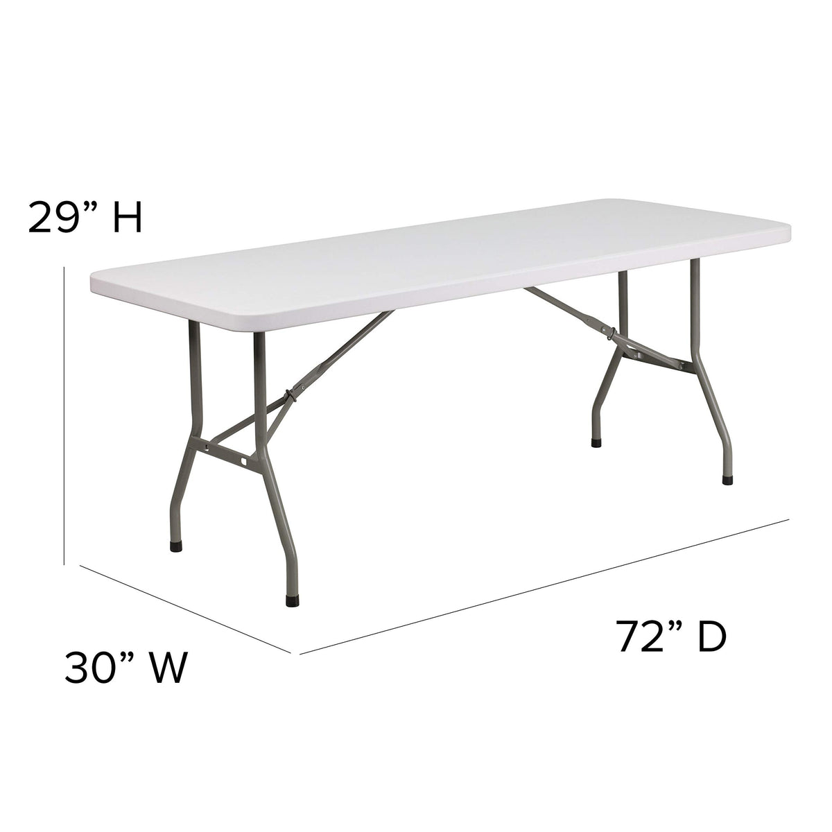 6-Foot Granite White Plastic Folding Table X613