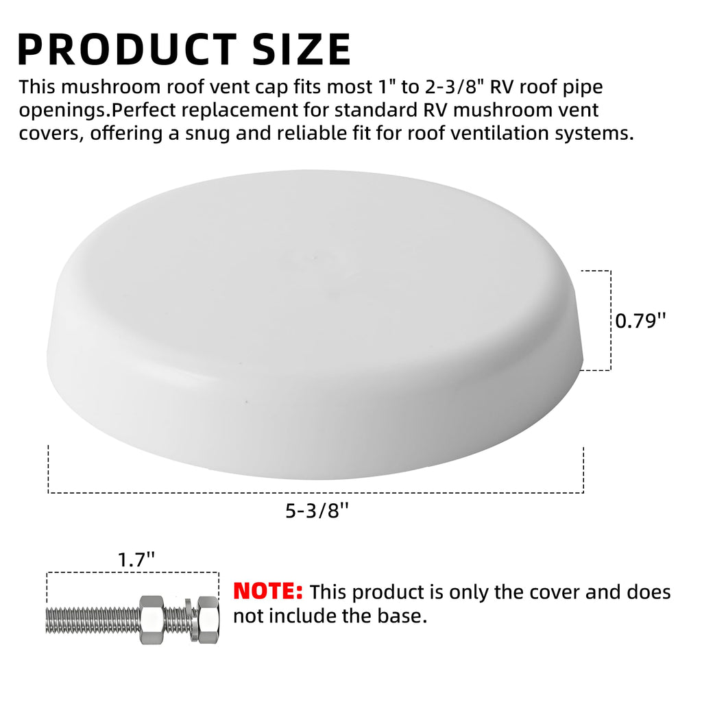 Mushroom Style RV Plumbing Vent Cap U2458