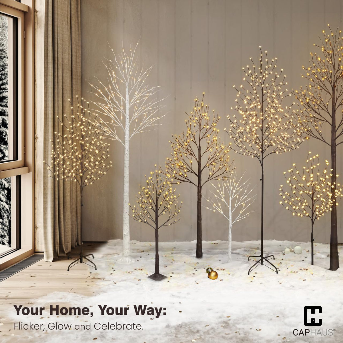 8FT Lighted Willow Twig Tree with 240 Warm White LED Lights A8367