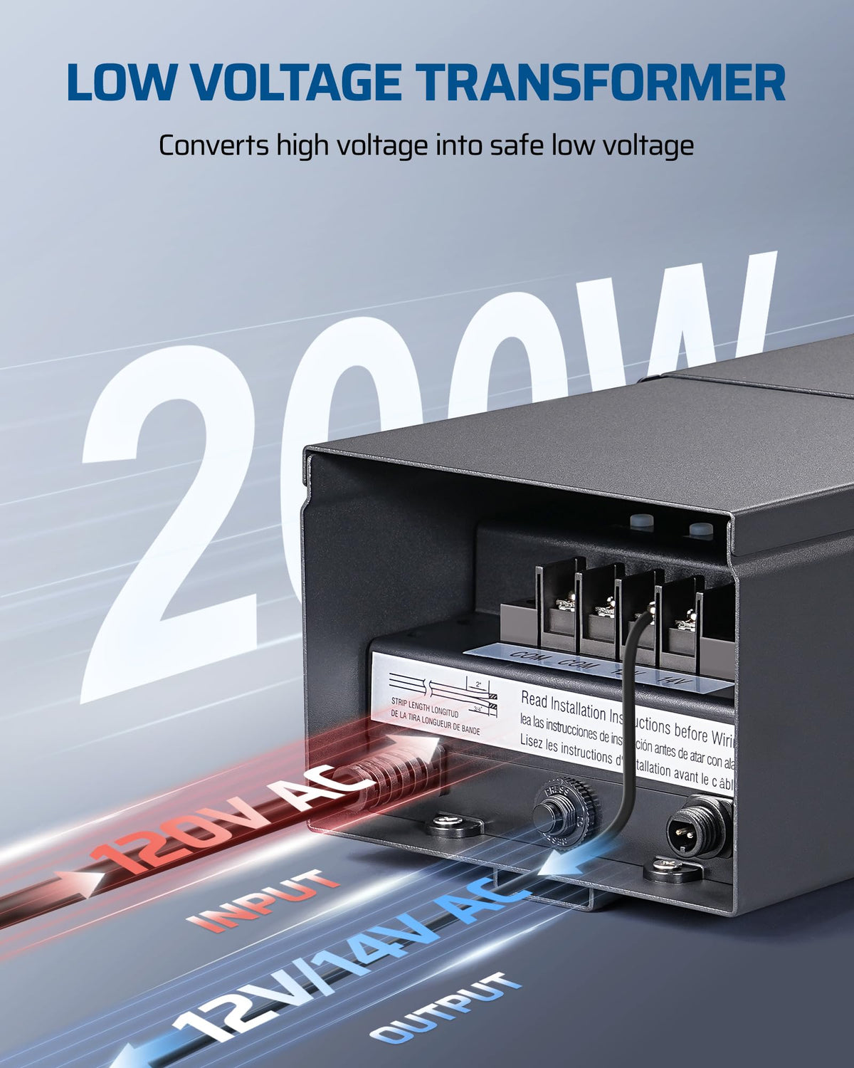 200W Low Voltage Landscape Lighting Transformer Z81795