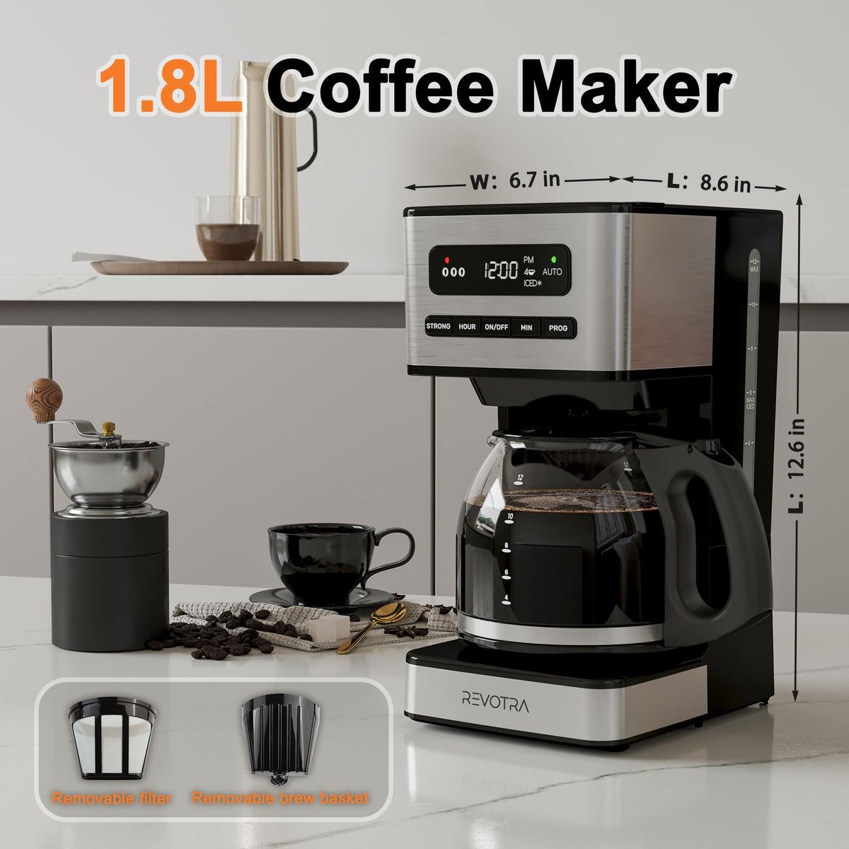 12 Cup Programmable Drip Coffee Maker D145