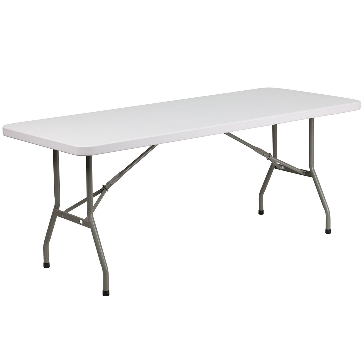 6-Foot Granite White Plastic Folding Table X613
