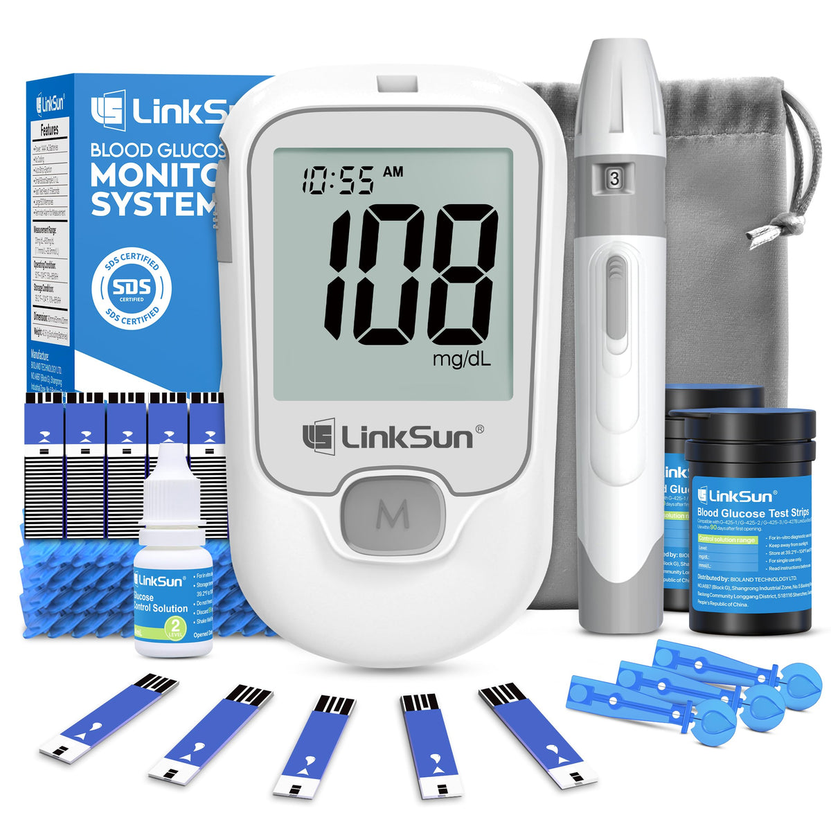 Glucose Monitor Kit, 100 Strips & Lancets Z609355