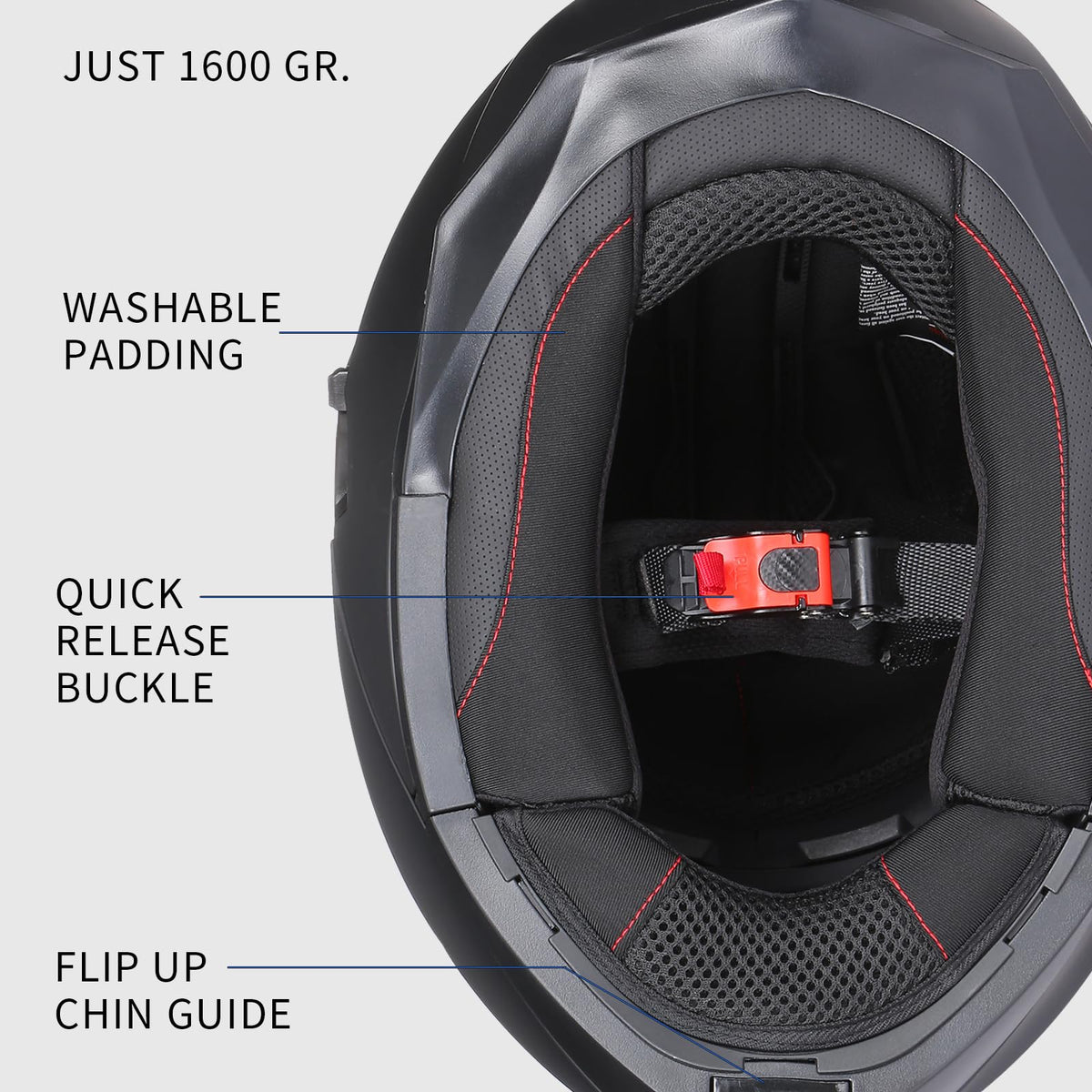 Modular Motorcycle Helmet Flip Up Anti-Fog Lens P4719