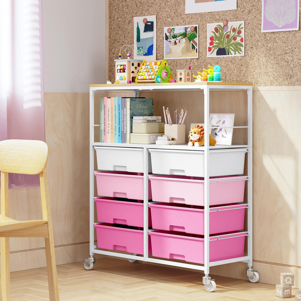 Rolling Storage Cart with 8 Drawers Y3520