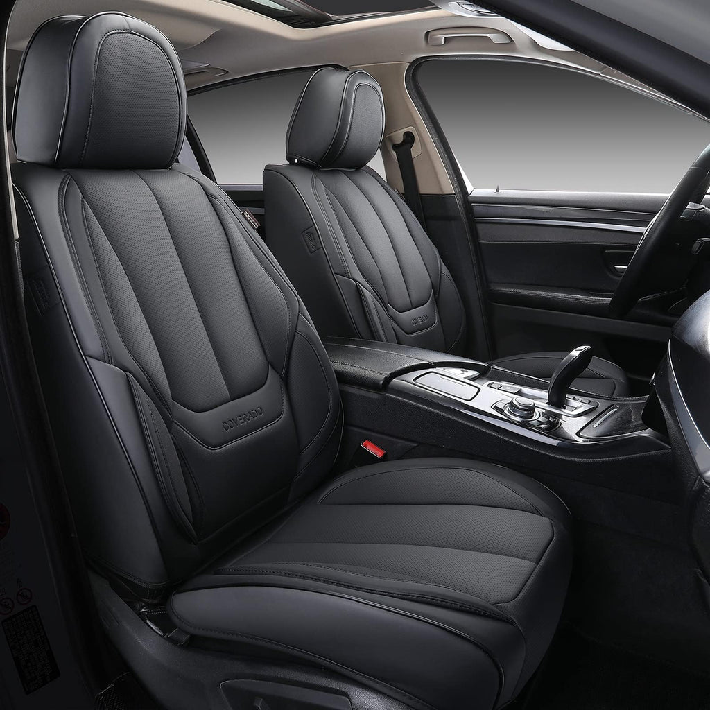 Black Full Set Waterproof Nappa Leather Car Seat Covers Z981