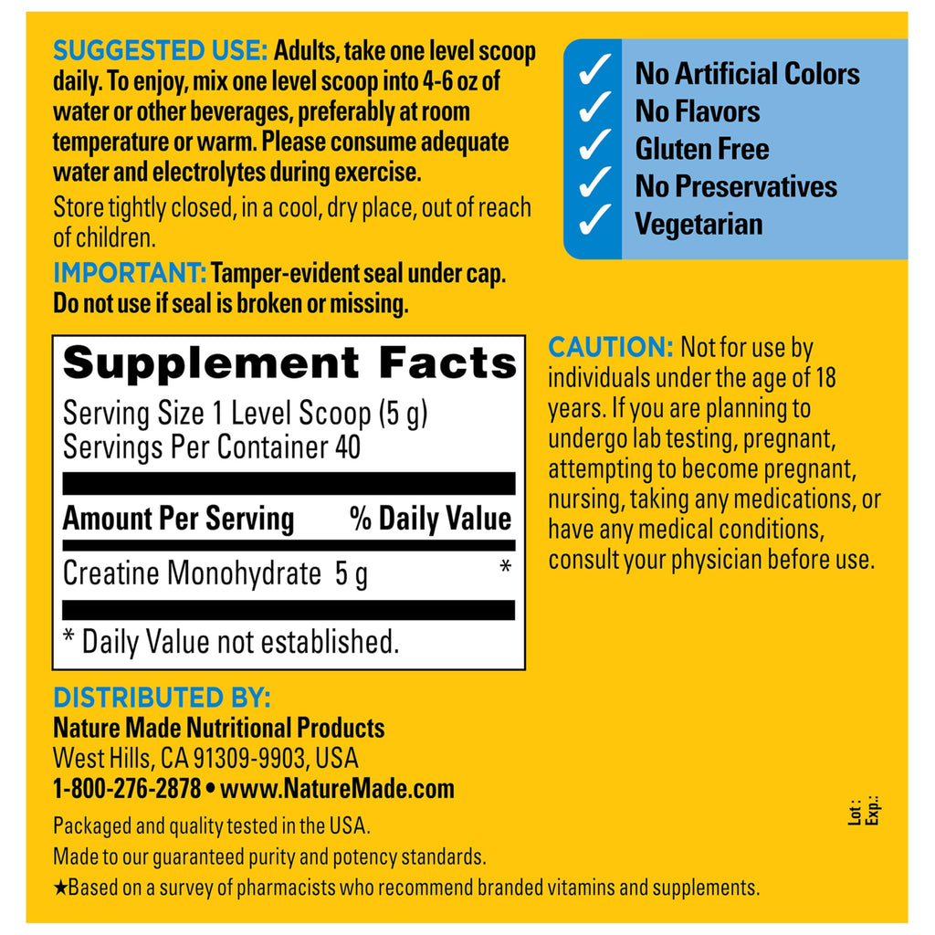 Micronized Creatine Monohydrate Powder 5g per Serving X796983
