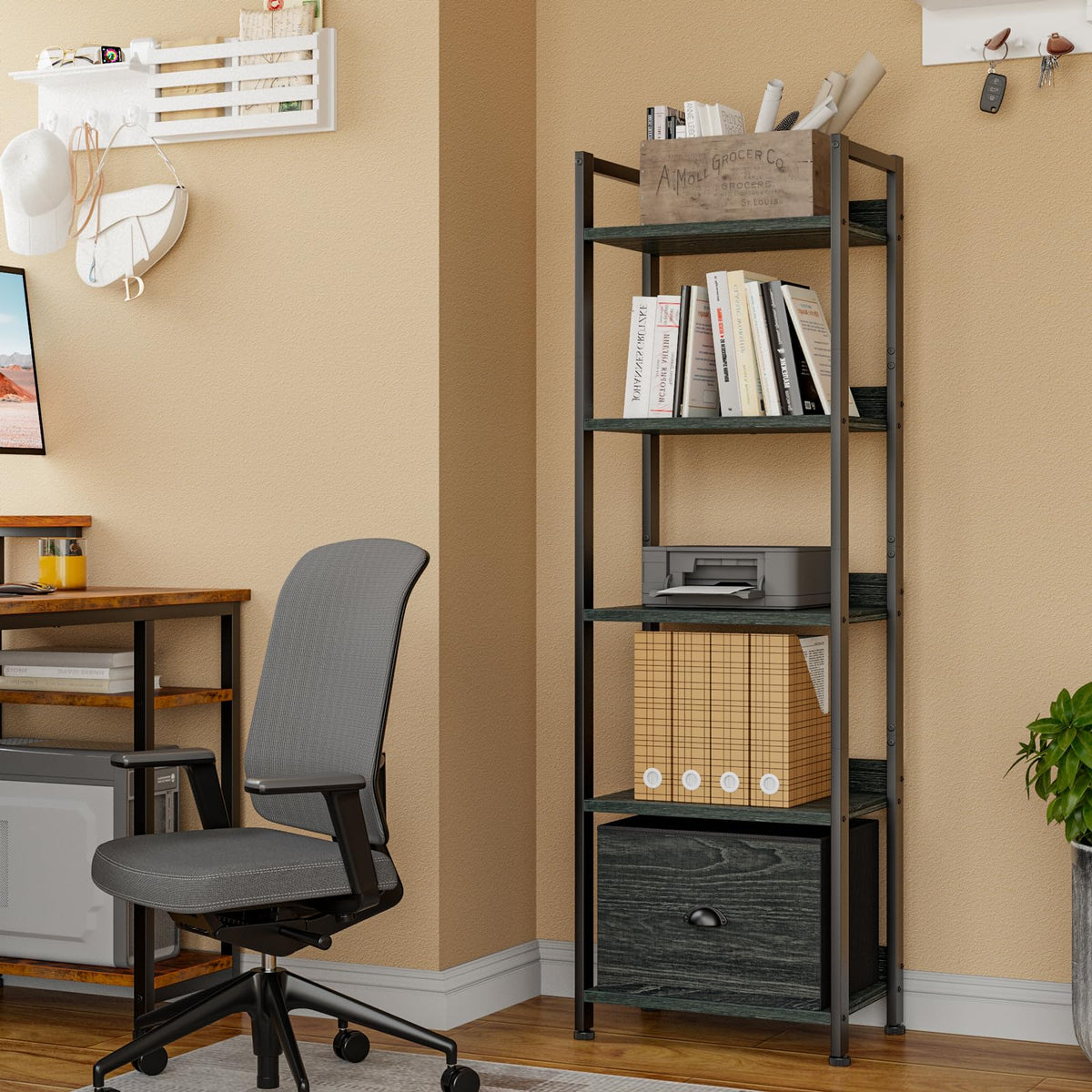 5 Tier Bookshelf with Drawer R780017