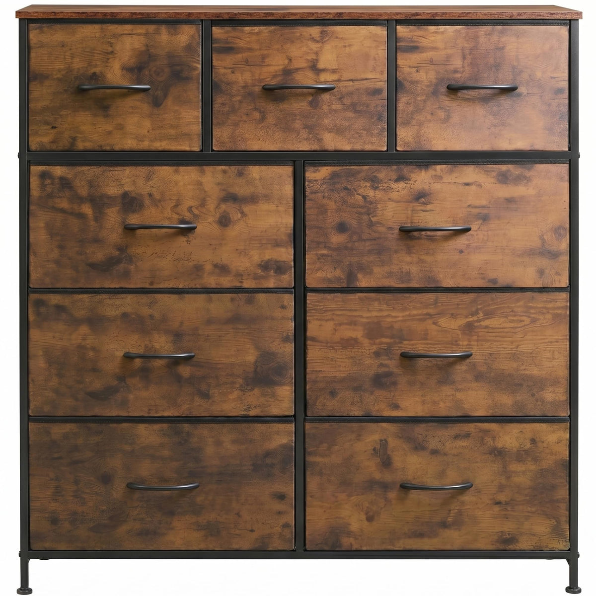 9 Drawer Rustic Brown Dresser Q990154