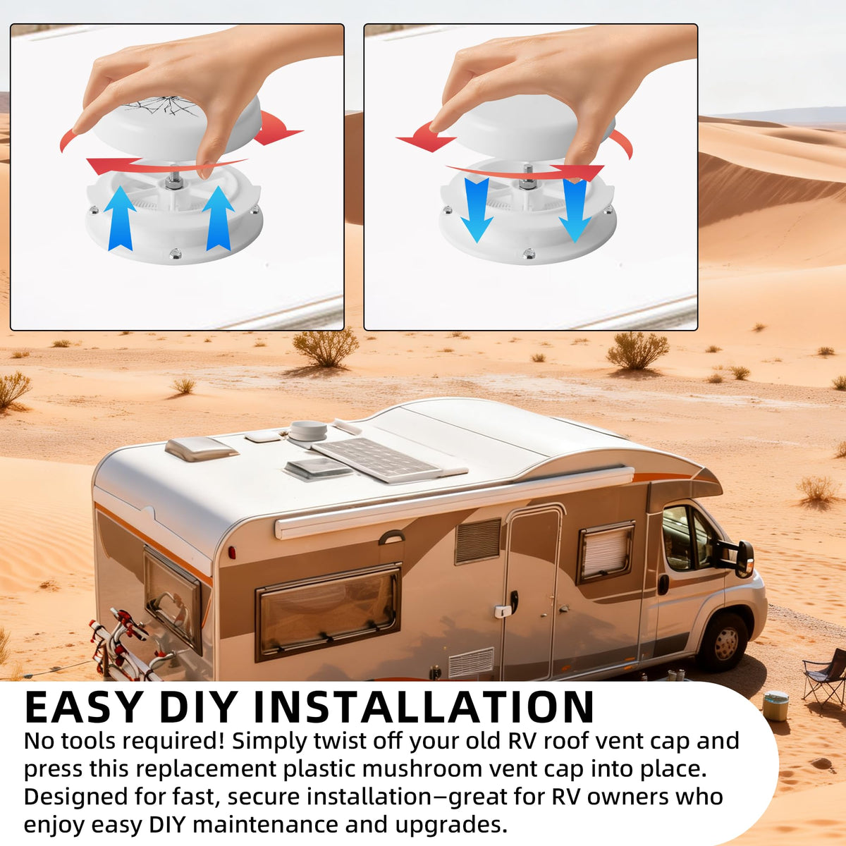 Mushroom Style RV Plumbing Vent Cap U2458