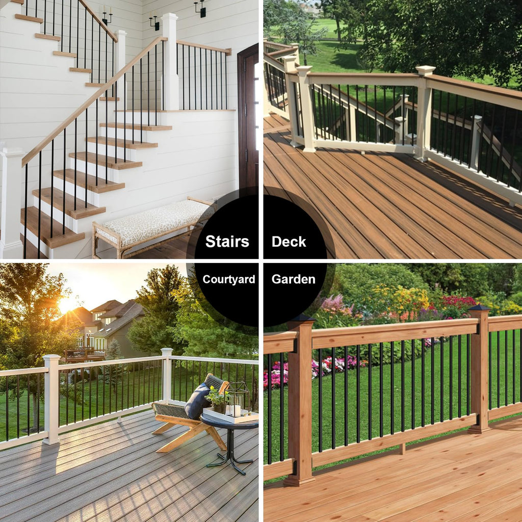 100 Pack 26" Round Black Aluminum Deck Balusters F159003