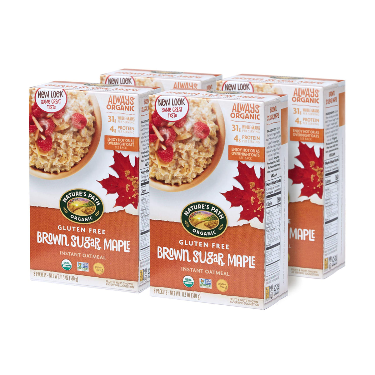 Organic Gluten Free Brown Sugar Maple Instant Oatmeal 32 Packet X931