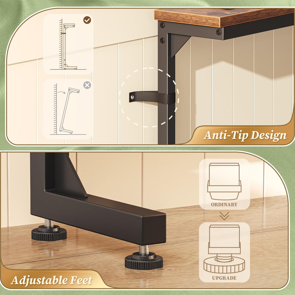 Extendable Behind Couch Table with Outlets Z16565
