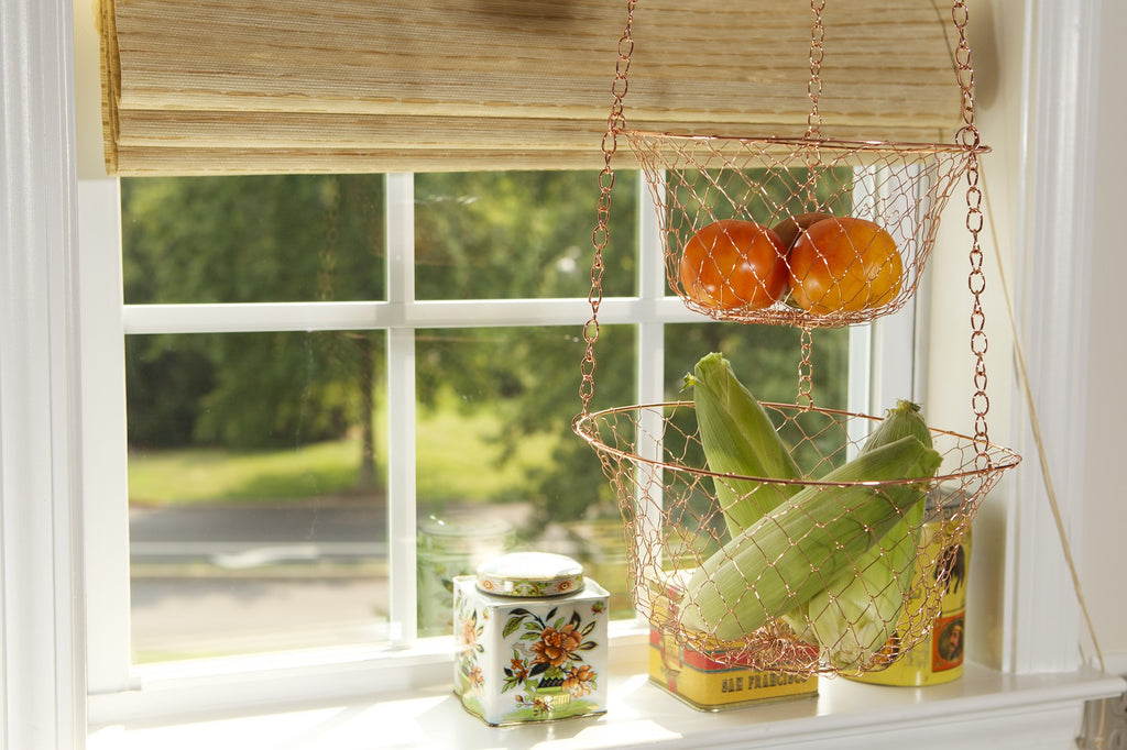 3-Tier Copper Hanging Fruit Baskets J9668