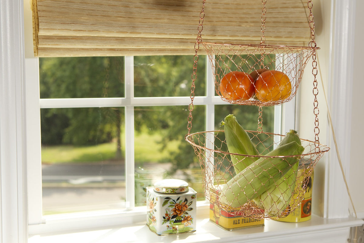 3-Tier Copper Hanging Fruit Baskets J9668