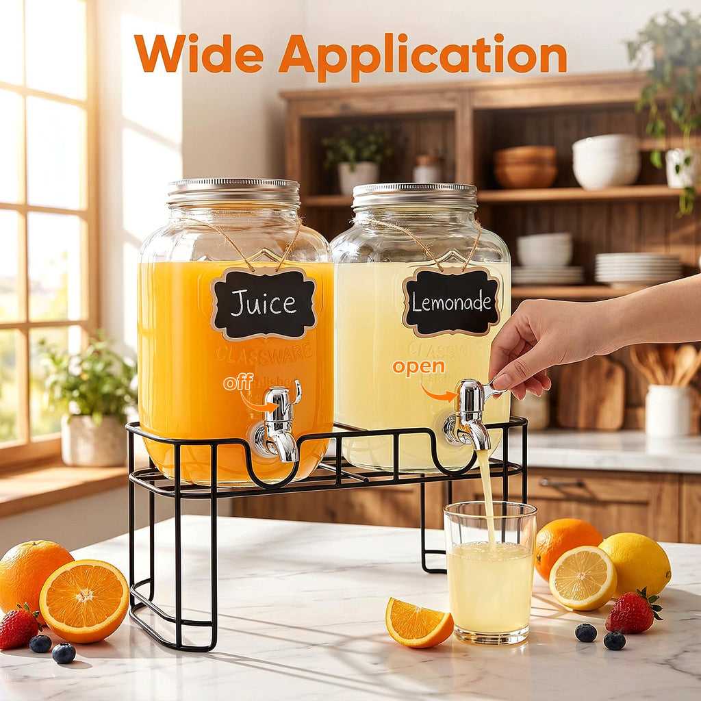 1-Gallon Beverage Dispenser 2 Pack with Stand W438673