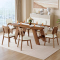 71" 7 Piece Wood Dining Table Set with 6 PU Leather Chairs J899652