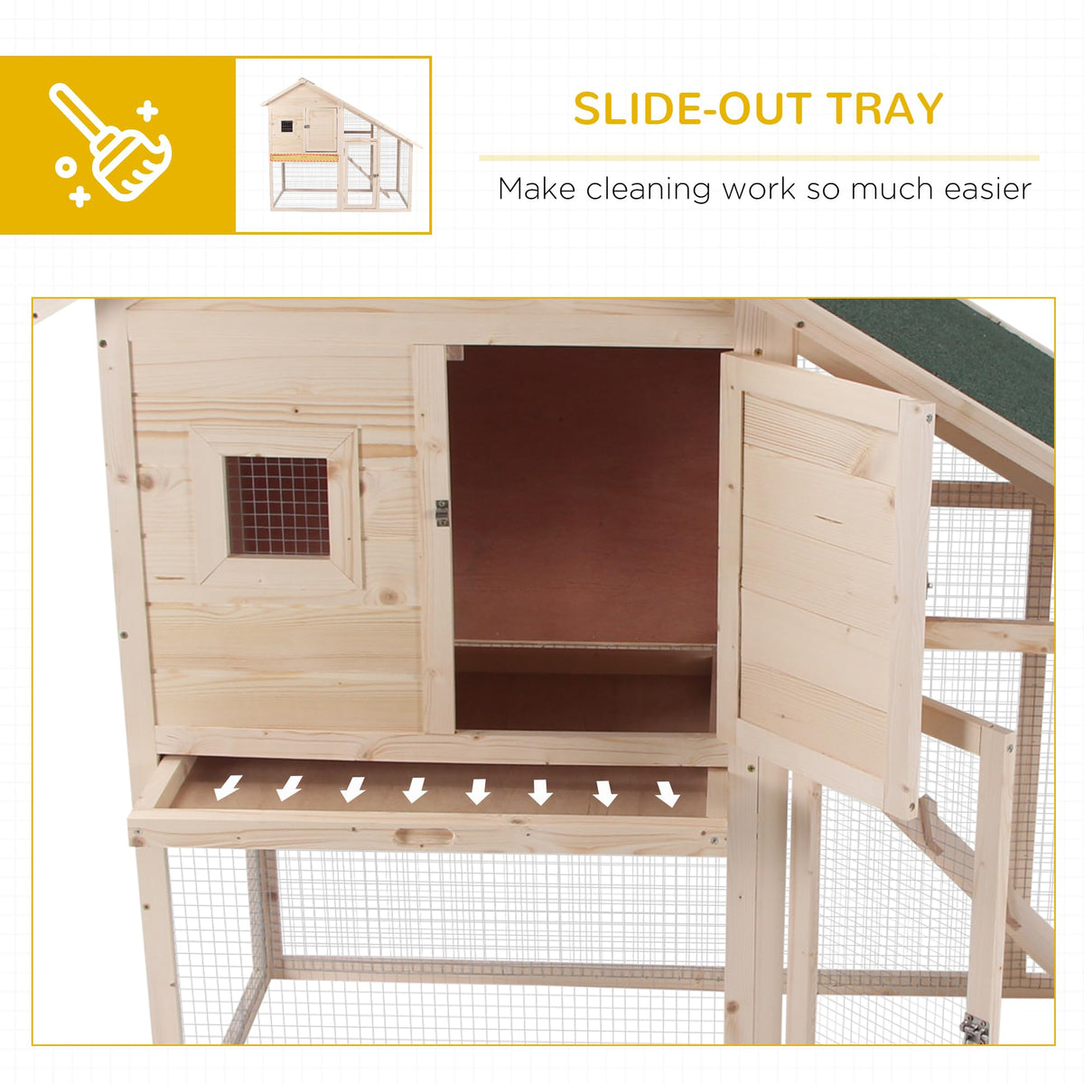 55" 2-Tier Wooden Rabbit Hutch with Ramp G47108