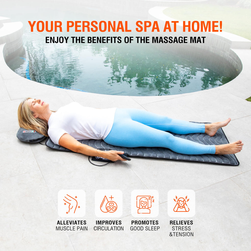 Vibrating Full Body Massage Mat with Heat and Detachable Pillow M83142