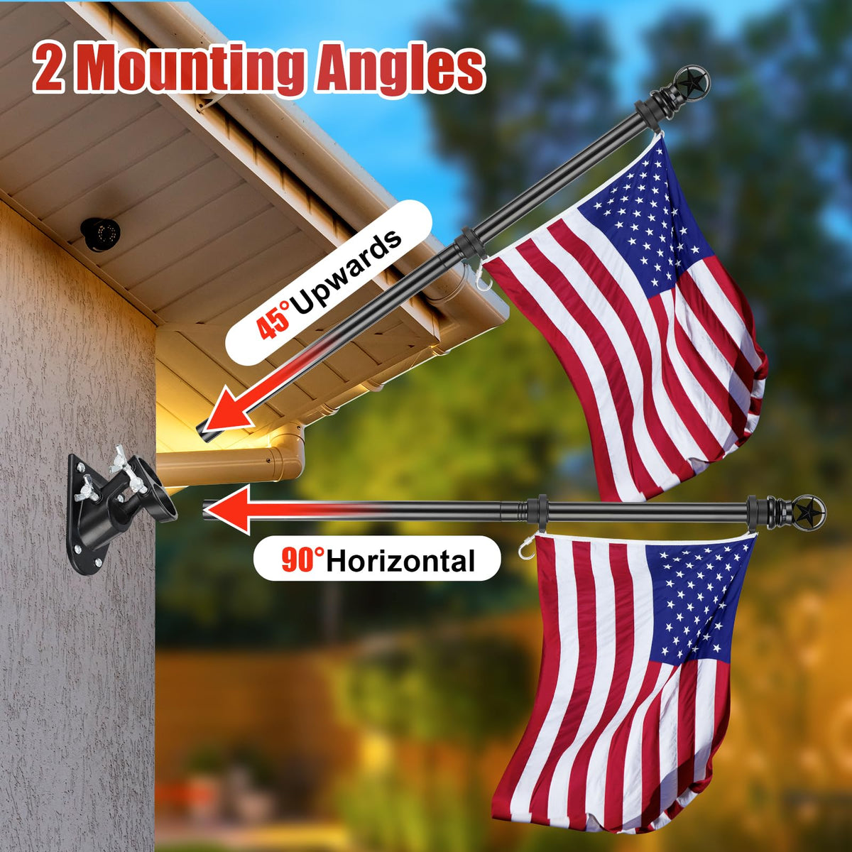 5ft Stainless Steel Flagpole with 3x5 Embroidered US Flag T9845