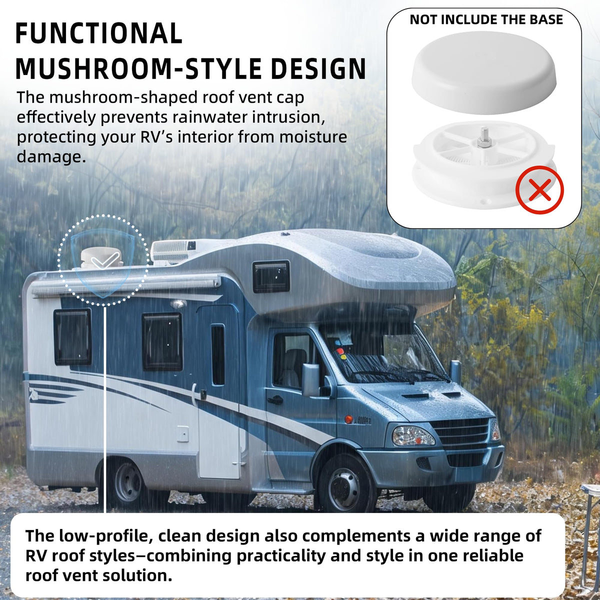 Mushroom Style RV Plumbing Vent Cap U2458