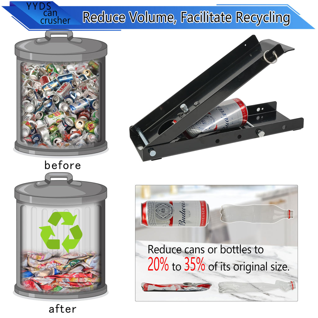 Heavy-Duty 12 Oz. and 16 Oz. Aluminum Can Crusher V89032