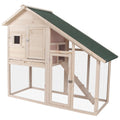 55" 2-Tier Wooden Rabbit Hutch with Ramp G47108