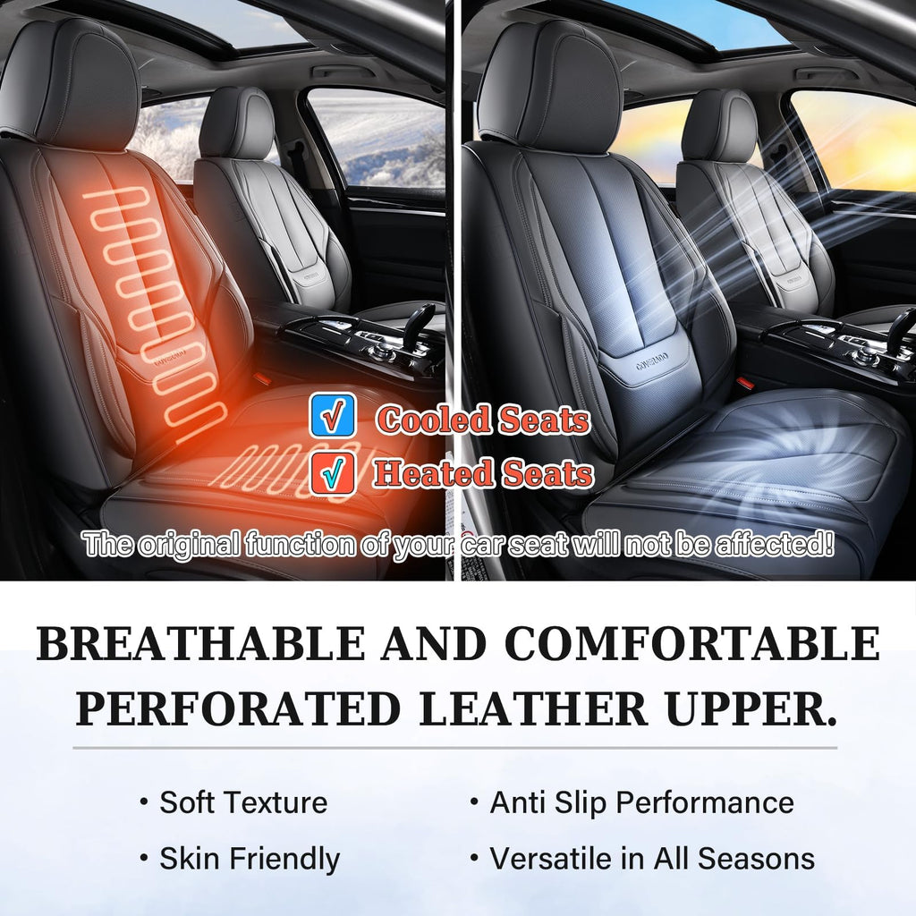 Black Full Set Waterproof Nappa Leather Car Seat Covers Z981