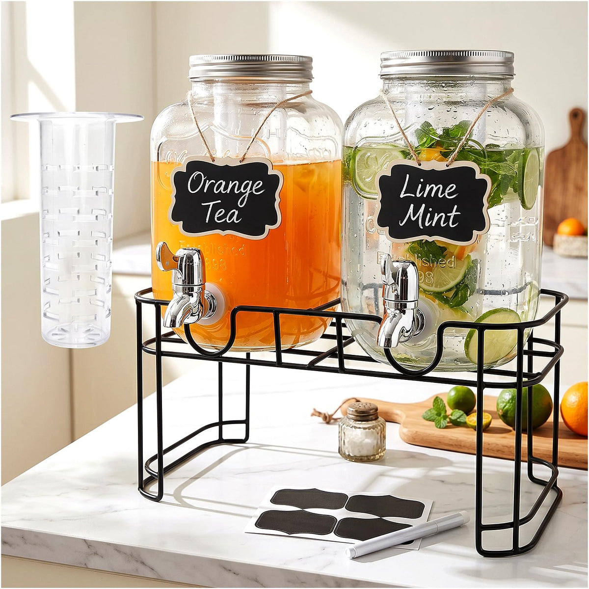 1-Gallon Beverage Dispenser 2 Pack with Stand W438673