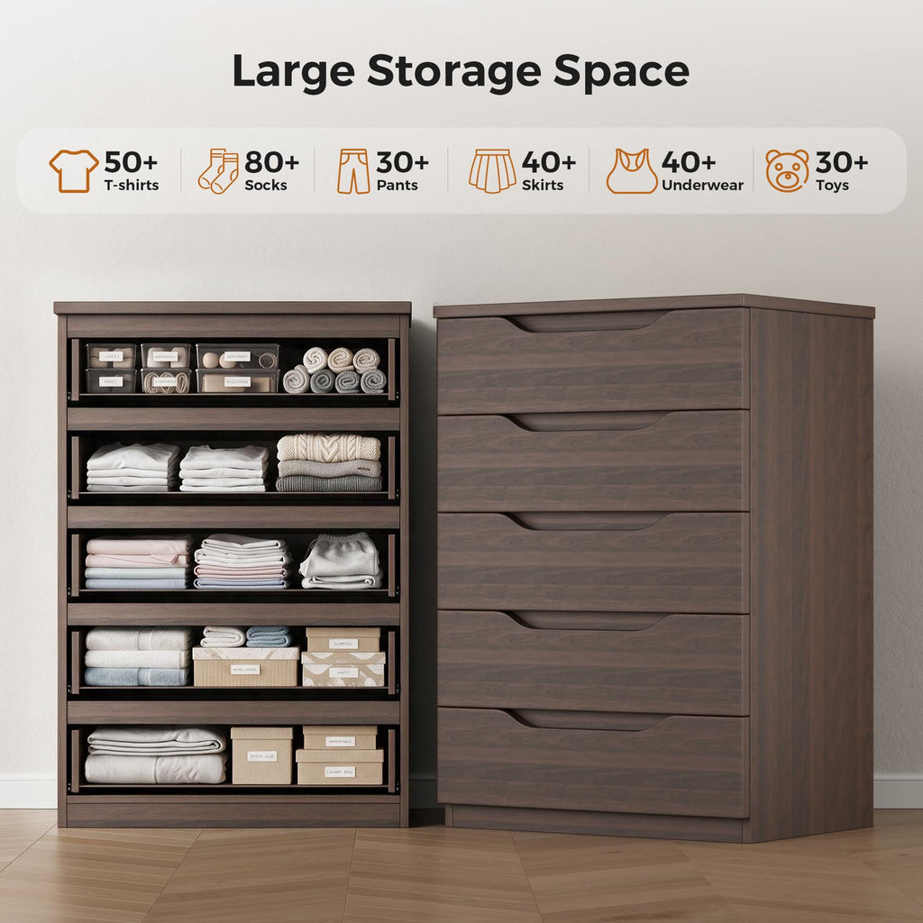 Brown 5 Drawer Dresser P356915