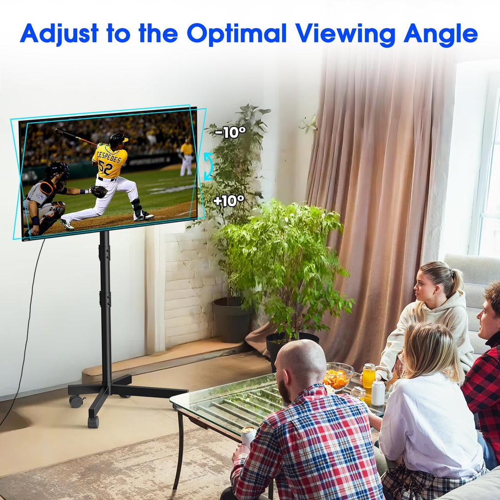Black Rolling TV Stand for 23-60 Inch TVs D49273