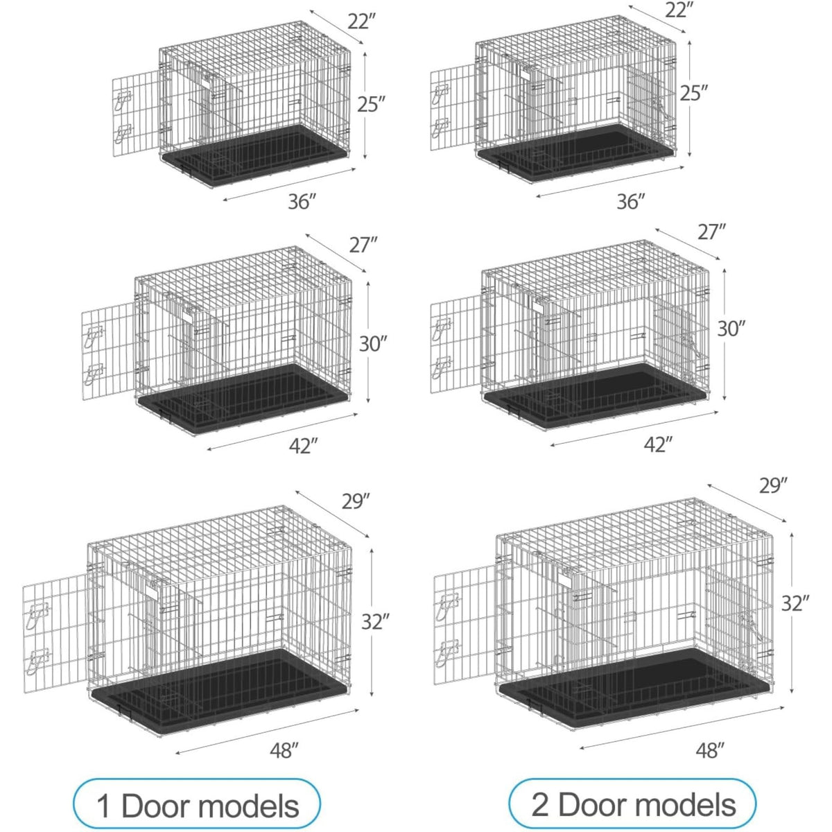 42” X-Large Heavy-Duty Dog Crate with Divider Panel N796