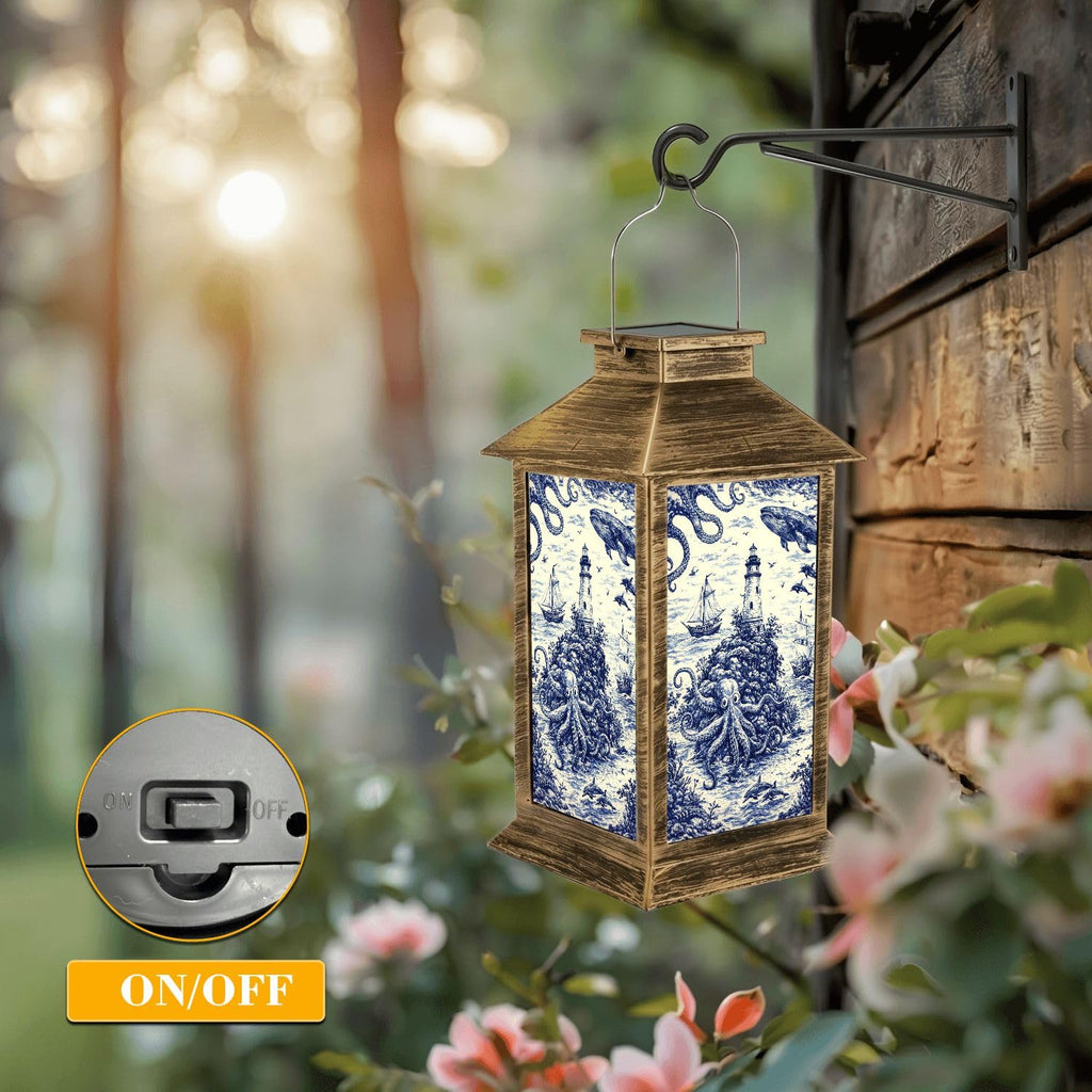Blue Waterproof Solar Lantern W2759