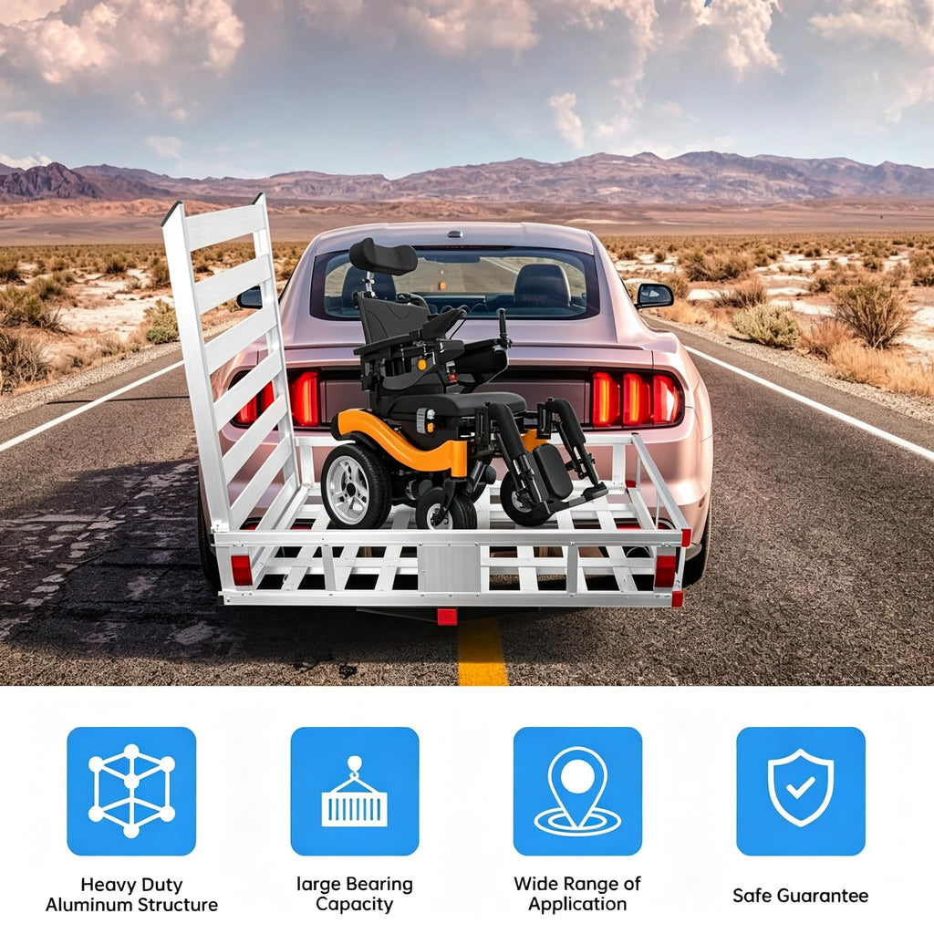 Hitch Cargo Carrier with Ramp, 500 lbs Capacity Q30330