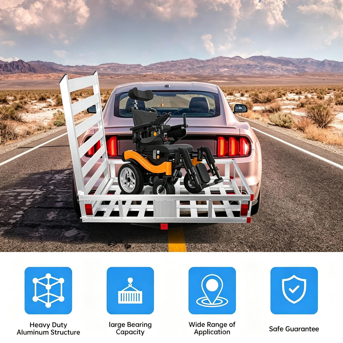 Hitch Cargo Carrier with Ramp, 500 lbs Capacity Q30330
