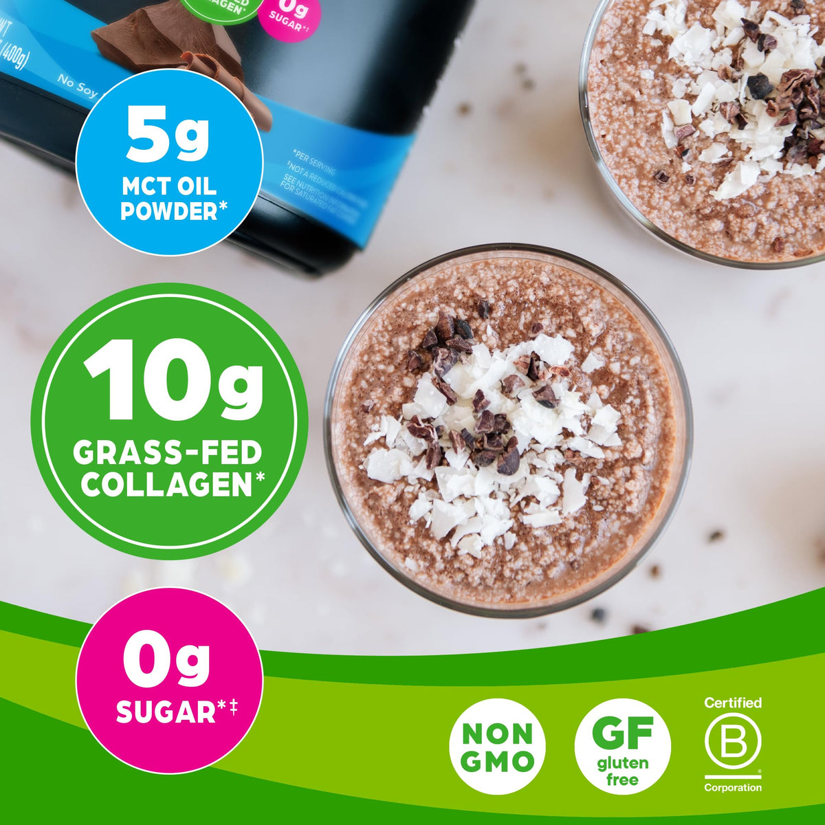 Chocolate Grass Fed Hydrolyzed Collagen Protein Powder K933