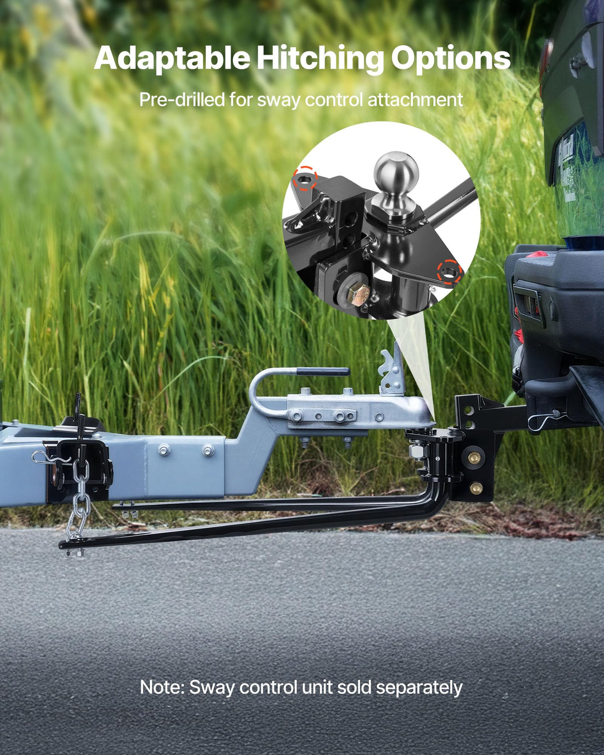 10000 lbs Weight Distribution Hitch with 2 in Shank and 2-5/16 in Ball M8992