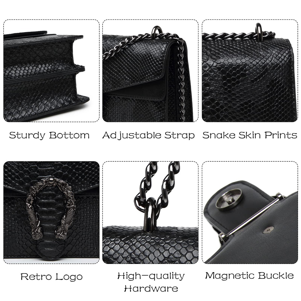 Snake Printed Leather Crossbody Bag Y126948