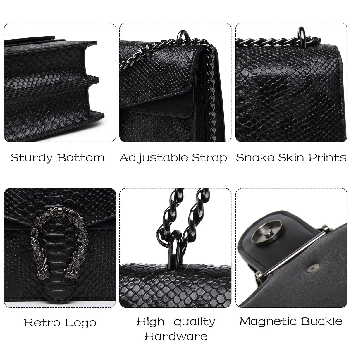 Snake Printed Leather Crossbody Bag Y126948