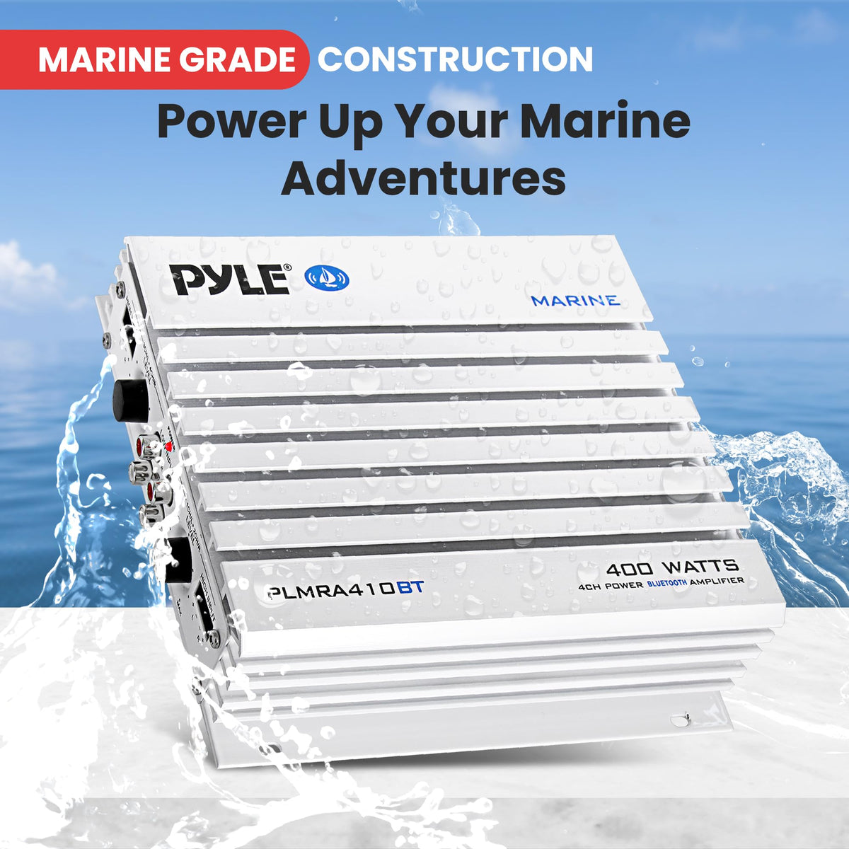 Waterproof 4 Channel 400W Bluetooth Marine Amplifier V895040