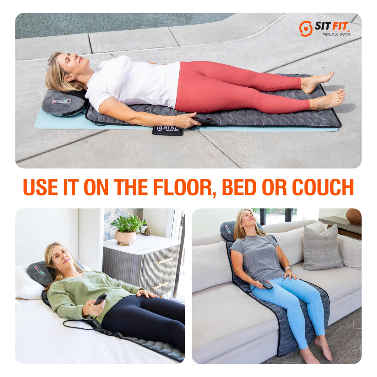 Vibrating Full Body Massage Mat with Heat and Detachable Pillow M83142
