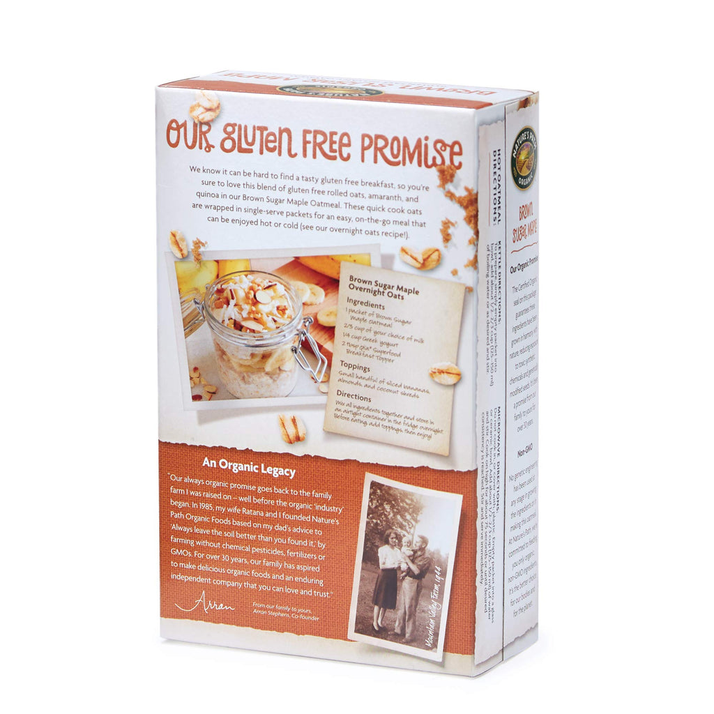 Organic Gluten Free Brown Sugar Maple Instant Oatmeal 32 Packet X931