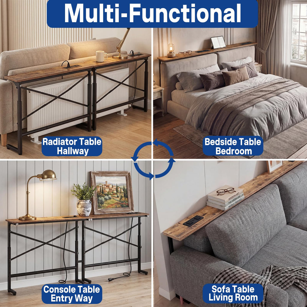 78.8 Inch Narrow Console Table with 2 AC Outlet R662
