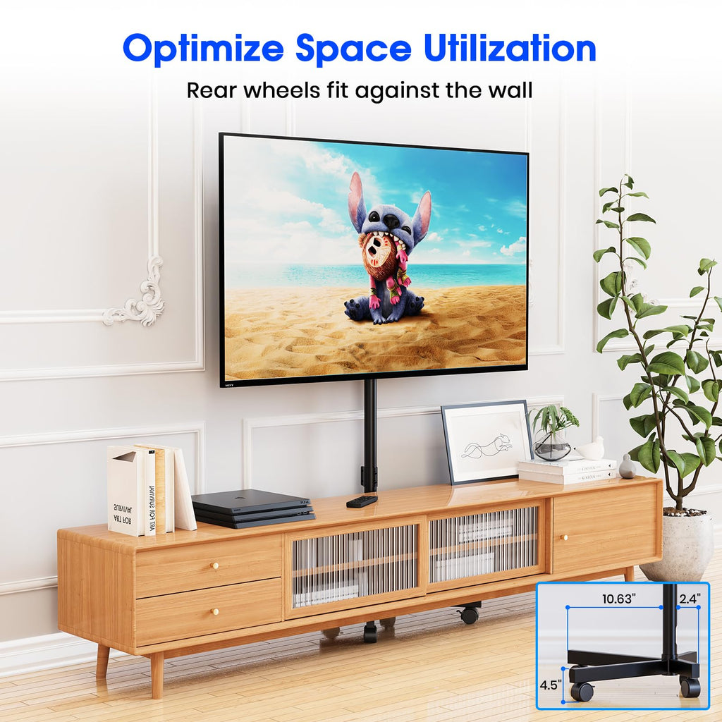 Black Rolling TV Stand for 23-60 Inch TVs D49273