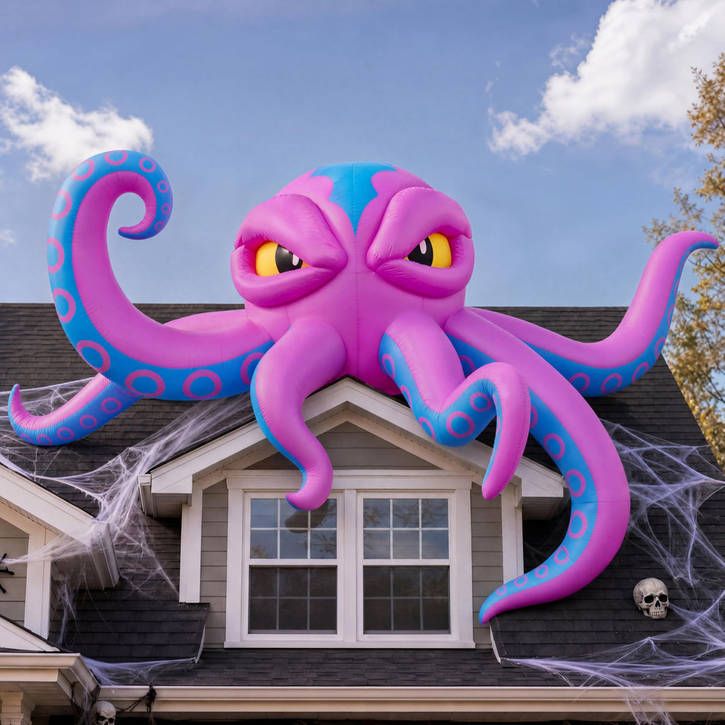 10FT Inflatable Octopus Decoration with Built-in LED Lights X6854