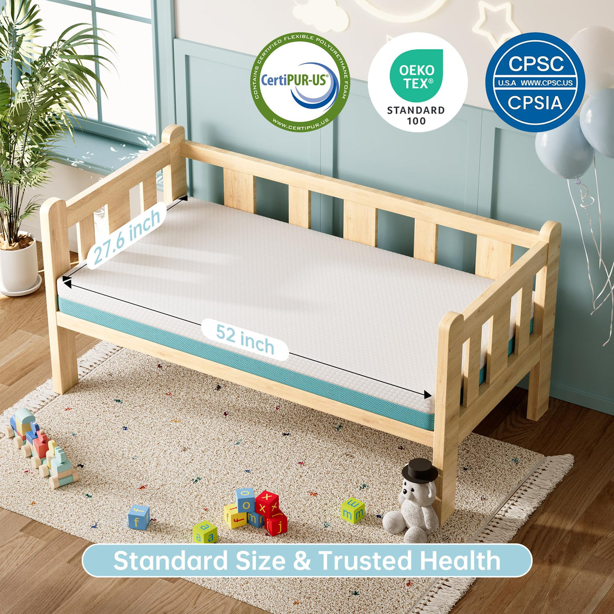 Memory Foam Crib Mattress with Washable Cover B562231